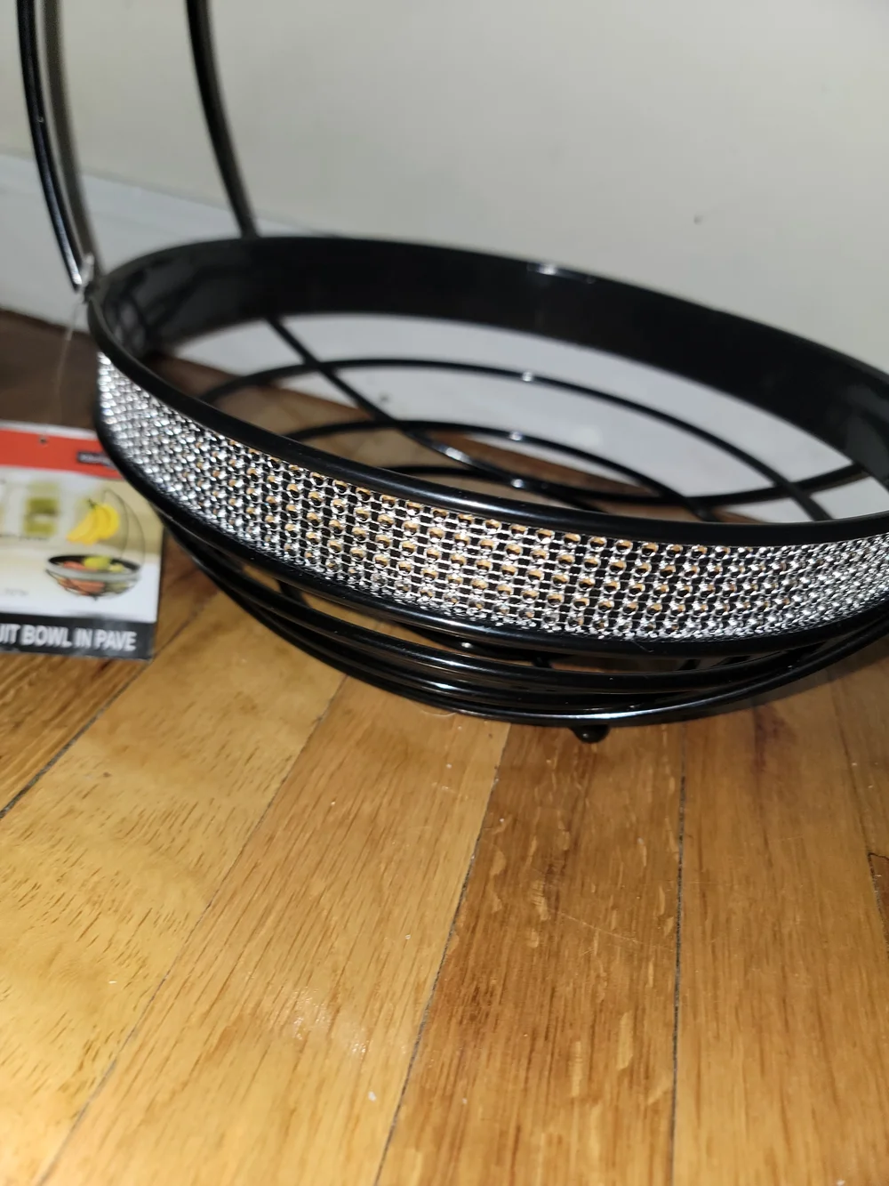 Black Metal Hanging Fruit Basket With Bling!